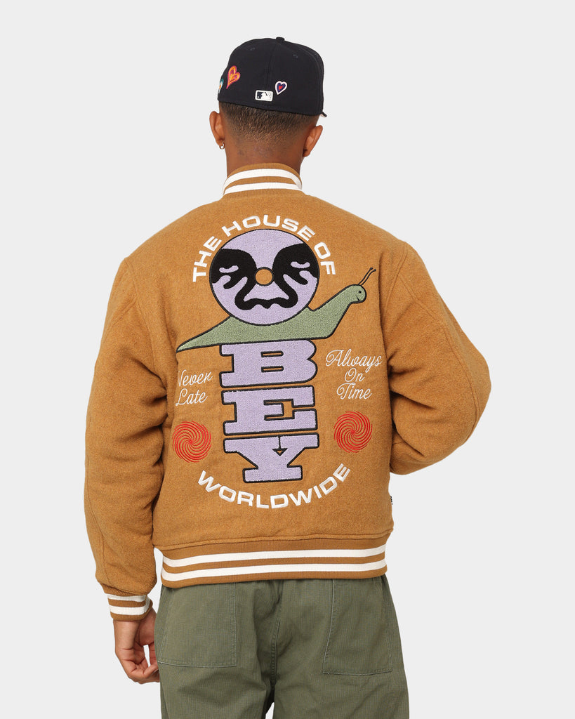 Obey Time Varsity Jacket Brown Culture Kings