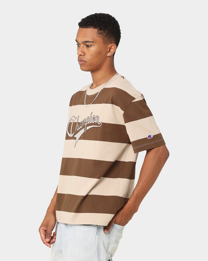 Champion Heritage Cursive Logo T-Shirt Stripe 7v1