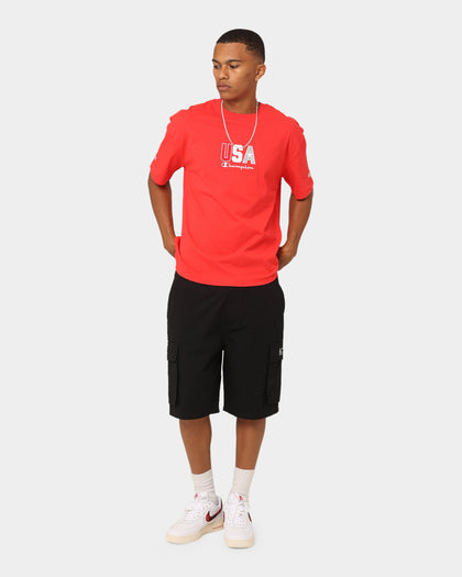Champion Heritage USA Small Logo T-Shirt Red Spark Csi