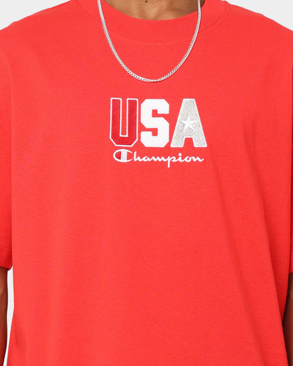 Champion Heritage USA Small Logo T-Shirt Red Spark Csi