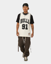Mitchell & Ness Dennis Rodman Chicago Bulls #91 Off Court Swingman Jersey White