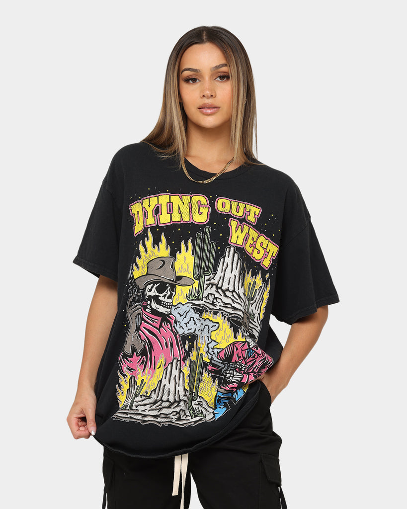 Goat Crew Dying Out West Vintage T-Shirt Black Wash | Culture Kings
