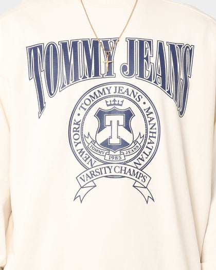 Tommy Jeans TJM Comfort Varsity Crewneck Ancient White