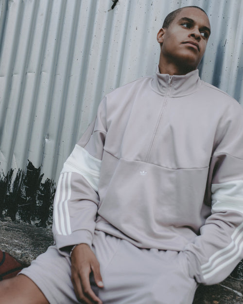 Adidas Basketball Warm Up Jacket Wonder Taupe/Off White