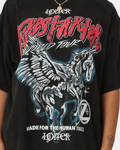 Loiter Firestarter Tour Vintage T-Shirt Vintage Black