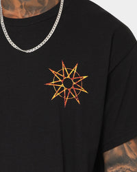 Slipknot Band Photo Flame Logo T-Shirt Black