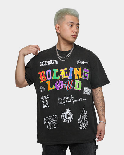 Rolling Loud Rolling Loud Line Up Vintage T-Shirt Black Wash