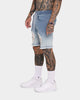EN ES Gunner Skinny Ripped Shorts Gradient Blue