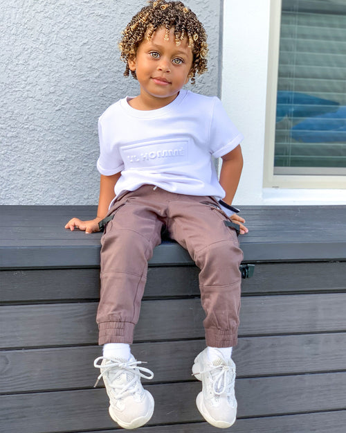 Lil Hommé Kid's Transition Cargo Jogger Dark Brown