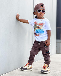 Lil Hommé Kid's Transition Cargo Jogger Dark Brown