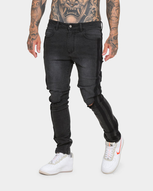 EN ES Track Denim Jeans Washed Black