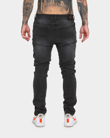 EN ES Track Denim Jeans Washed Black
