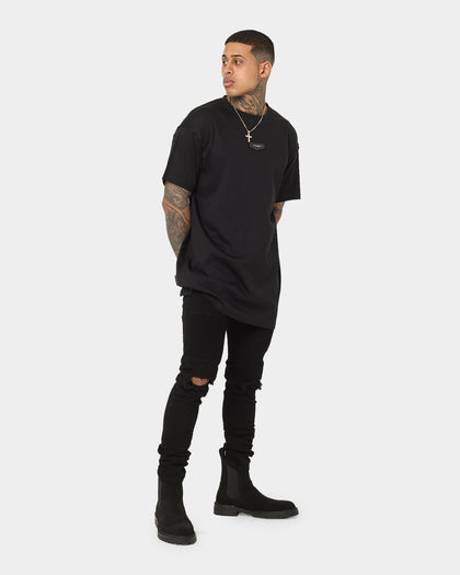 Saint Morta Index Distressed Biker Jeans Black