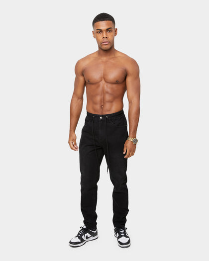 Carré Enorme Straight Tapered Jeans Washed Black