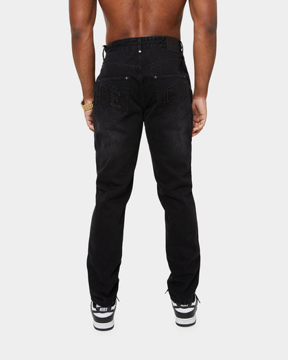 Carré Enorme Straight Tapered Jeans Washed Black