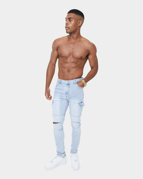 Carré Sommet Cargo Jean Light Blue Denim