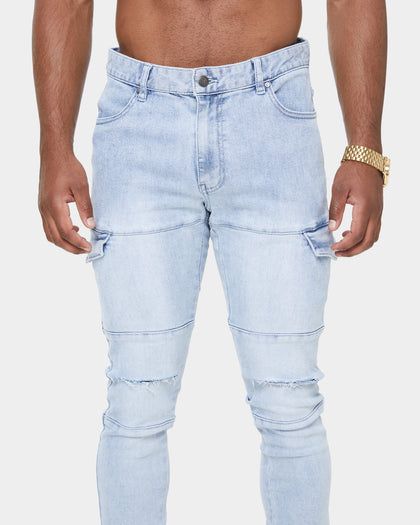 Carré Sommet Cargo Jean Light Blue Denim