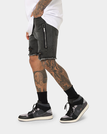 Saint Morta Codex Denim Shorts Vintage Black