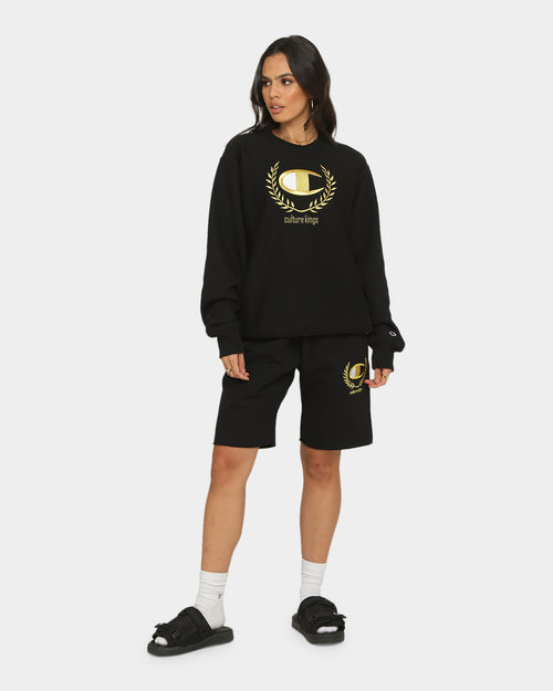Champion Champion x Culture Kings Rev Weave Shorts Black/Gold
