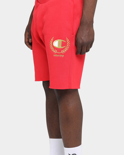 Champion Champion x Culture Kings Rev Weave Shorts Red/Gold