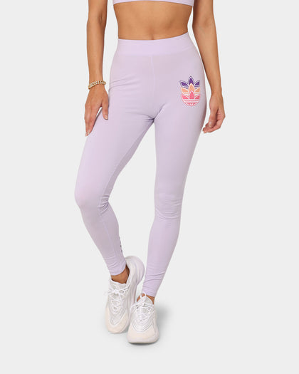 Adidas Women's Logo Play Leggings Purple Print