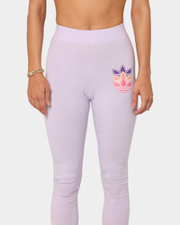 Adidas Women's Logo Play Leggings Purple Print