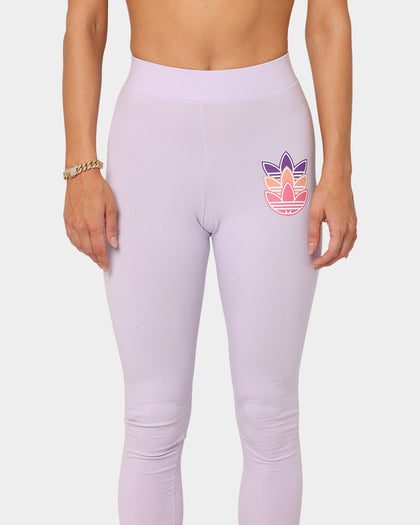 Adidas Women's Logo Play Leggings Purple Print