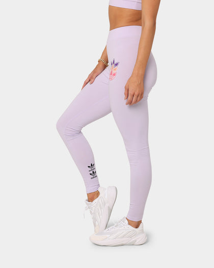 Adidas Women's Logo Play Leggings Purple Print