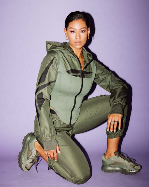 Reebok Women's Cardi B X Reebok Track Pants Hunter Green
