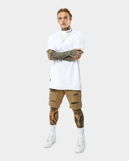 Saint Morta Destroyer Distressed Shorts Brown