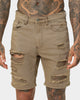 Saint Morta Destroyer Distressed Shorts Brown