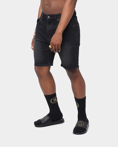 Last Kings The Throne Denim Shorts Washed Black