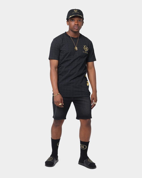 Last Kings The Throne Denim Shorts Washed Black