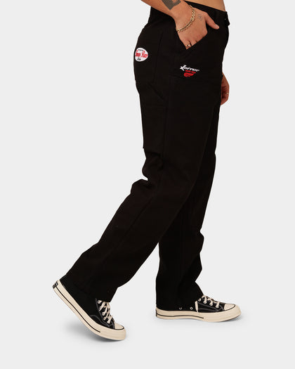 Loiter Double Knee Work Pants Washed Black