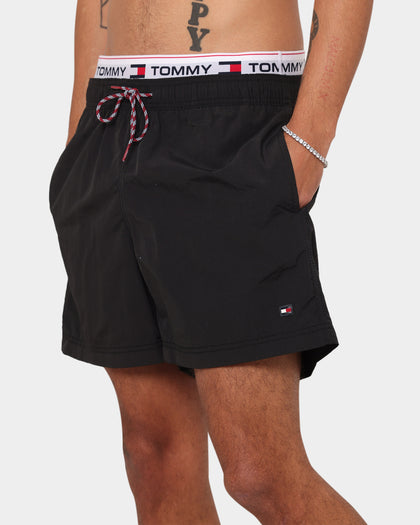 Tommy Hilfiger Double Waist Medium Drawstring Swim Short Black