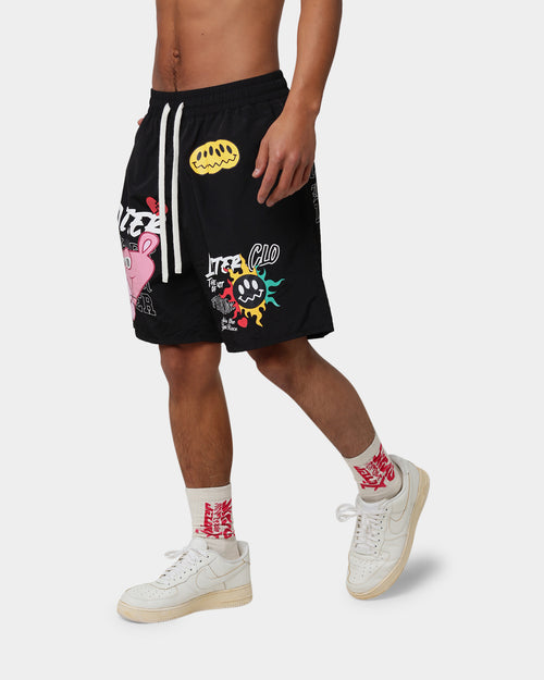 Loiter Freedom Multi Logo Shorts Black