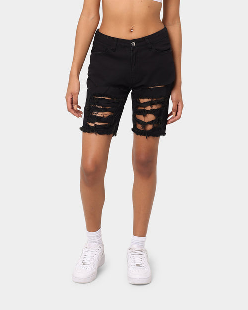 XXIII Women's Sugar Distressed Denim Short Black
