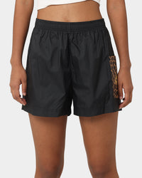 Nike Women's Nike Sportswear Woven Leopard High-Waisted Shorts Black/Metallic