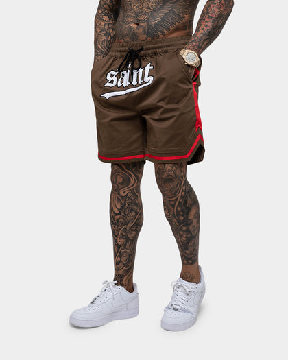 Saint Morta Envogue All-Star Woven Shorts Khaki/Red