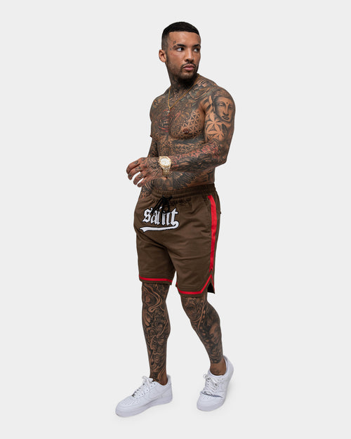 Saint Morta Envogue All-Star Woven Shorts Khaki/Red