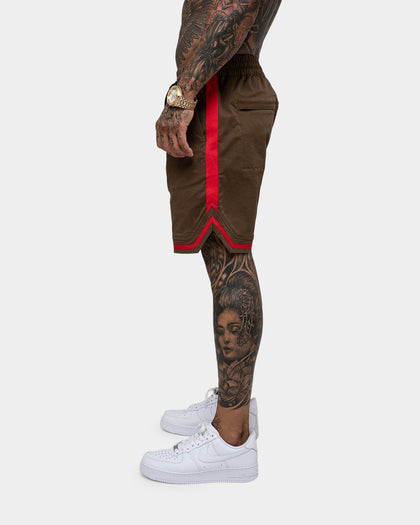 Saint Morta Envogue All-Star Woven Shorts Khaki/Red