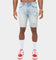 Carre Bandana Ultra Patchwork Denim Shorts Light Blue
