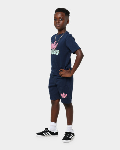Adidas Kid's Dino Graphic Shorts Navy/Pink