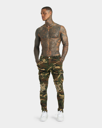 XXIII Sergeant Camo Ripped Jeans Camo