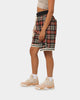 EN ES Team Basketball Shorts Red Plaid