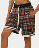 EN ES Team Basketball Shorts Red Plaid