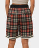 EN ES Team Basketball Shorts Red Plaid