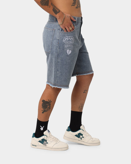 Loiter Freedom Skate Denim Shorts Blue
