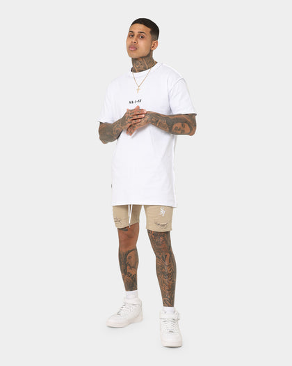 Saint Morta Annex Denim Shorts Stone