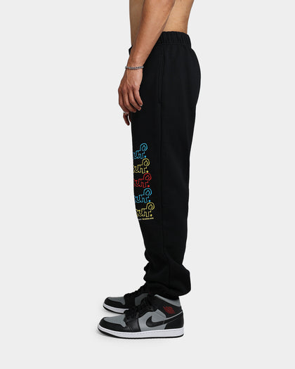 HUF Drop Out Stack Fleece Track Pants Black